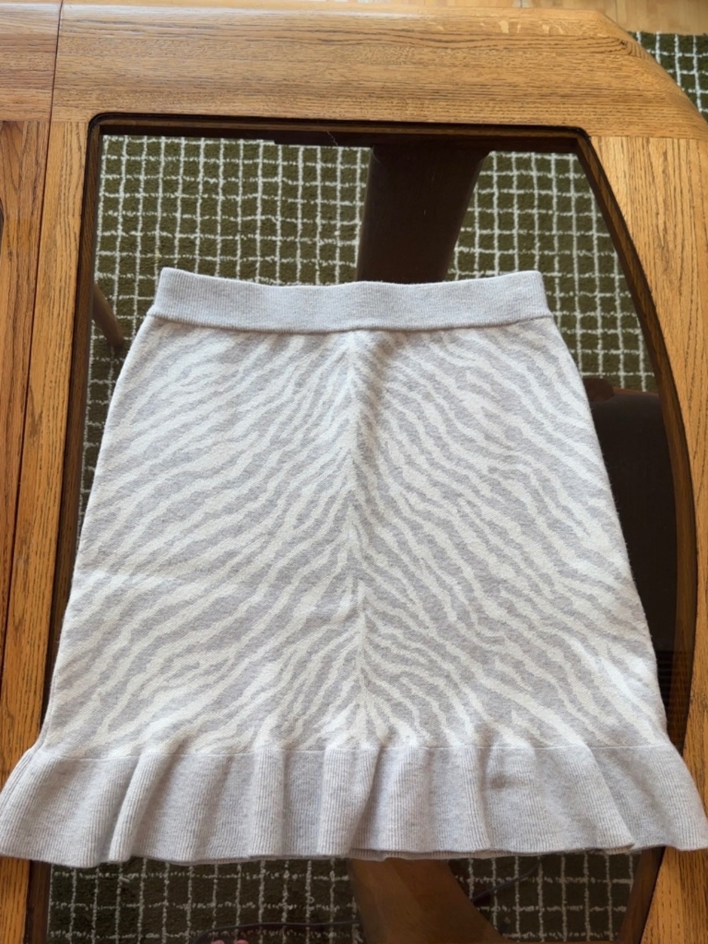 Dolan Left Coast Zebra Ruffled Knit Mini Skirt